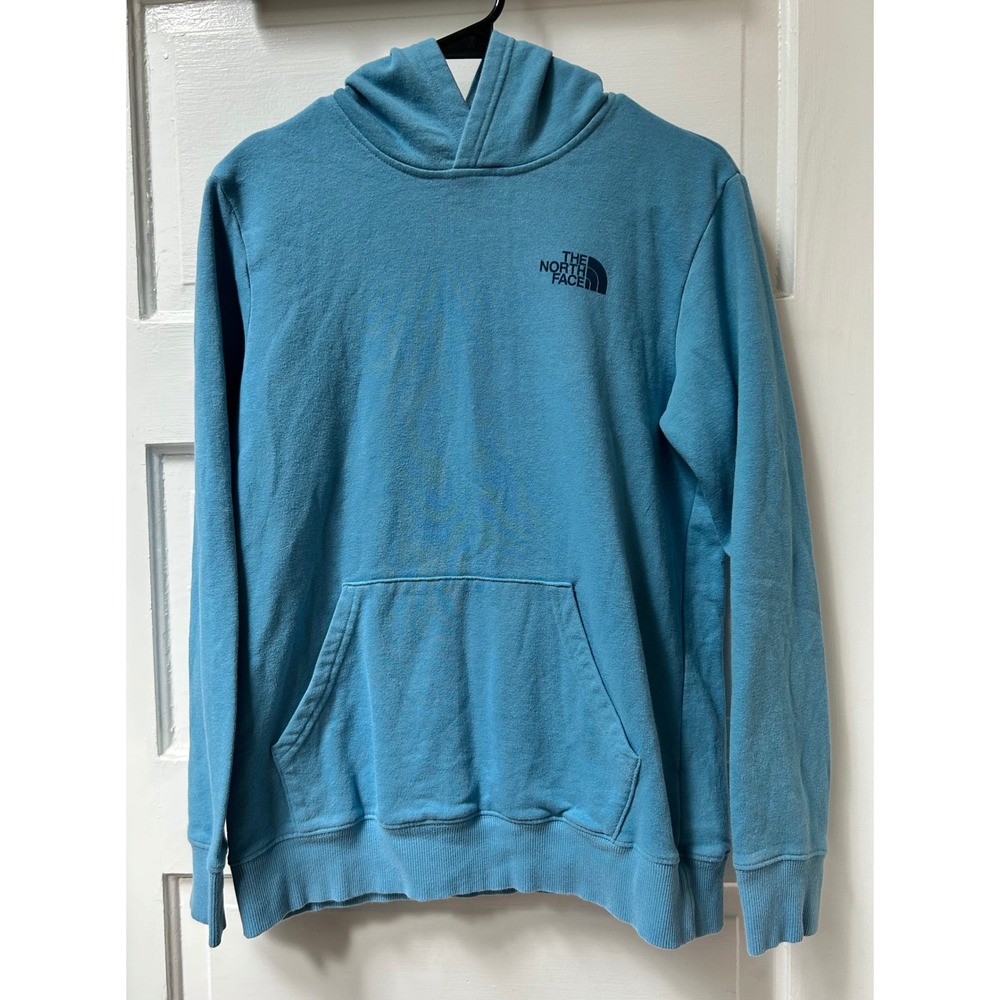 The North Face Boys Blue Graphic Yeti Skiing Pullover Hoodie Size Large 14/16
